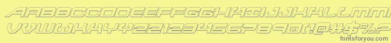 Atlantia3Dital2 Font – Gray Fonts on Yellow Background