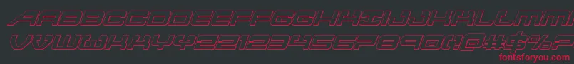 フォントAtlantia3Dital2 – 黒い背景に赤い文字