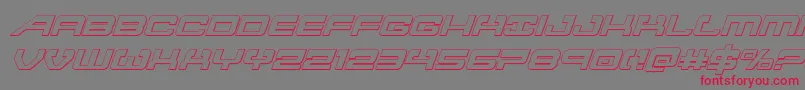 フォントAtlantia3Dital2 – 赤い文字の灰色の背景