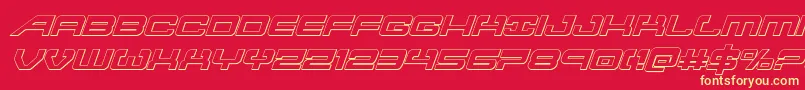 Atlantia3Dital2 Font – Yellow Fonts on Red Background