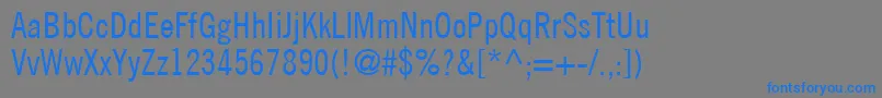 フォントTradeGothicLtCondensedNo.18 – 灰色の背景に青い文字