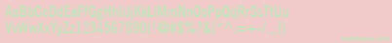 TradeGothicLtCondensedNo.18 Font – Green Fonts on Pink Background