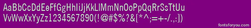 フォントTradeGothicLtCondensedNo.18 – 紫の背景に緑のフォント