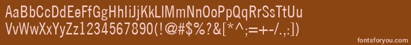 Czcionka TradeGothicLtCondensedNo.18 – różowe czcionki na brązowym tle