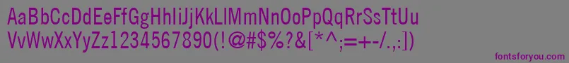 Шрифт TradeGothicLtCondensedNo.18 – фиолетовые шрифты на сером фоне