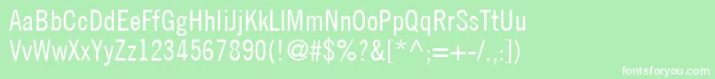 TradeGothicLtCondensedNo.18 Font – White Fonts on Green Background