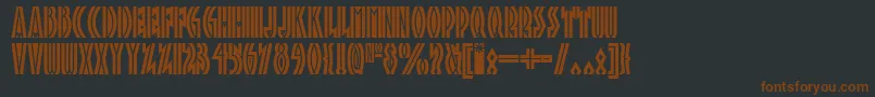Tropicananf-Schriftart – Braune Schriften auf schwarzem Hintergrund