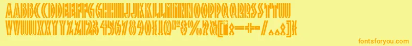 Tropicananf-Schriftart – Orangefarbene Schriften auf gelbem Hintergrund