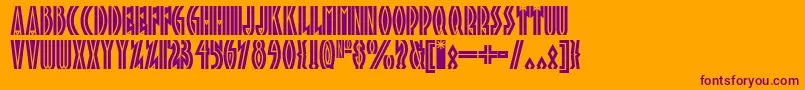 Tropicananf-Schriftart – Violette Schriften auf orangefarbenem Hintergrund
