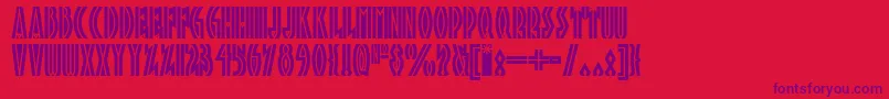 Tropicananf-Schriftart – Violette Schriften auf rotem Hintergrund