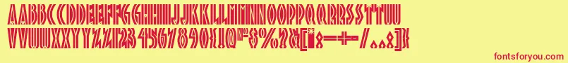 Tropicananf-Schriftart – Rote Schriften auf gelbem Hintergrund