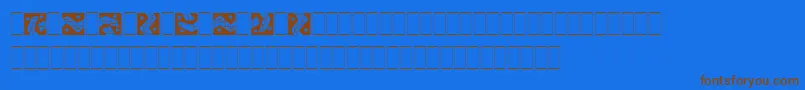 Weitere Informationen zur ArribaPiLetPlain.1.0-Schriftart ArribaPiLetPlain.1.0-Schriftart – Braune Schriften auf blauem Hintergrund
