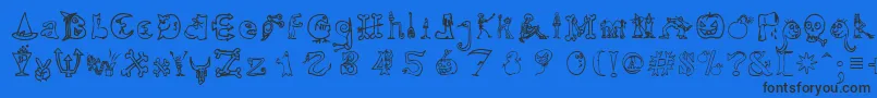 Шрифт HalloweenUnregistered – чёрные шрифты на синем фоне