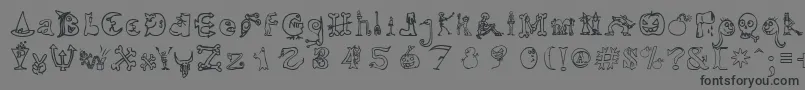 HalloweenUnregistered-Schriftart – Schwarze Schriften auf grauem Hintergrund