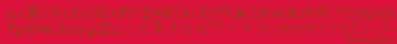 HalloweenUnregistered Font – Brown Fonts on Red Background