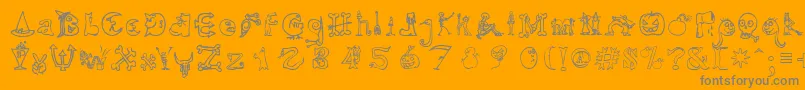 HalloweenUnregistered Font – Gray Fonts on Orange Background