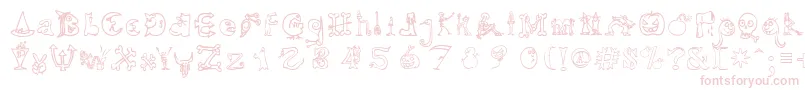 HalloweenUnregistered Font – Pink Fonts on White Background