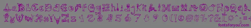 HalloweenUnregistered Font – Purple Fonts on Gray Background