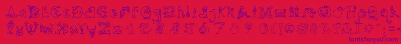 Police HalloweenUnregistered – polices violettes sur fond rouge