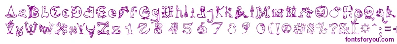 フォントHalloweenUnregistered – 紫色のフォント