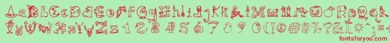 fuente HalloweenUnregistered – Fuentes Rojas Sobre Fondo Verde