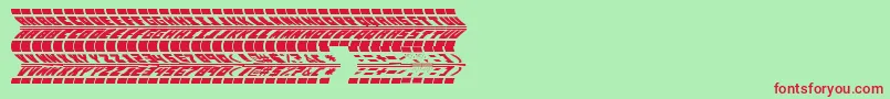 RenaultTyreTypeUrban-Schriftart – Rote Schriften auf grünem Hintergrund