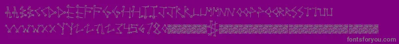 Weitere Informationen zur Supertack-Schriftart Supertack-Schriftart – Graue Schriften auf violettem Hintergrund