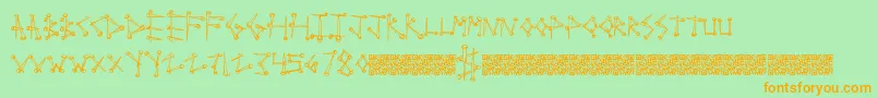 Supertack Font – Orange Fonts on Green Background