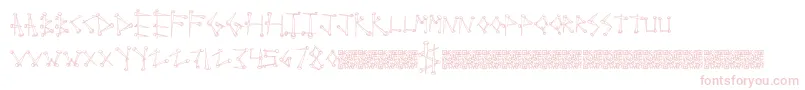 Weitere Informationen zur Supertack-Schriftart Supertack-Schriftart – Rosa Schriften auf weißem Hintergrund