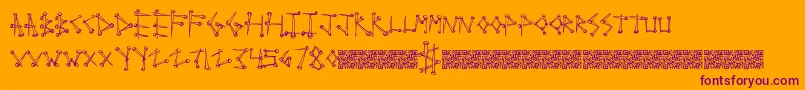 Supertack Font – Purple Fonts on Orange Background