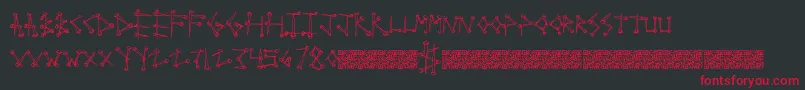 Supertack Font – Red Fonts on Black Background