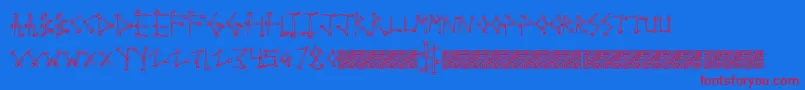 フォントSupertack – 赤い文字の青い背景