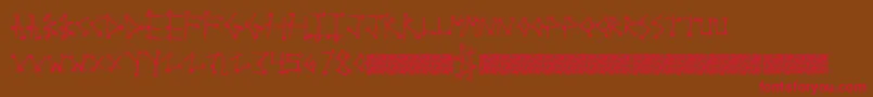 Supertack Font – Red Fonts on Brown Background
