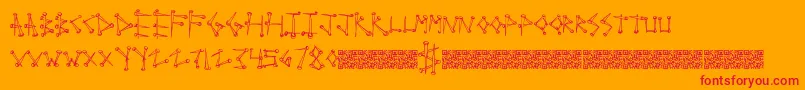 Supertack Font – Red Fonts on Orange Background