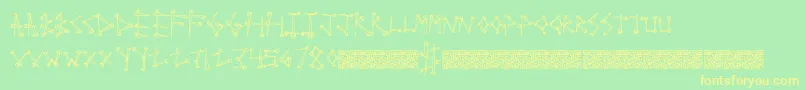 Supertack Font – Yellow Fonts on Green Background