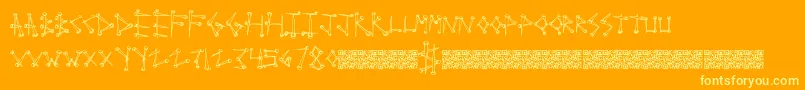 Supertack Font – Yellow Fonts on Orange Background