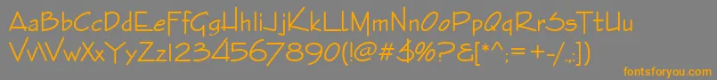 フォントStElmore – オレンジの文字は灰色の背景にあります。
