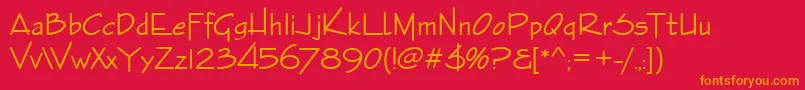StElmore-Schriftart – Orangefarbene Schriften auf rotem Hintergrund