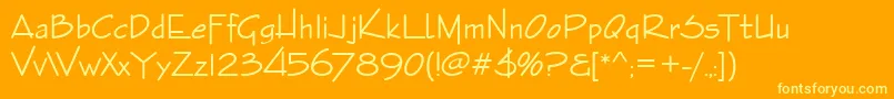 StElmore-Schriftart – Gelbe Schriften auf orangefarbenem Hintergrund