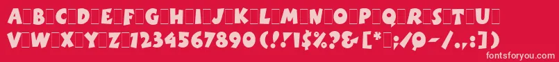 フォントBoinkLetPlain.1.0 – 赤い背景にピンクのフォント