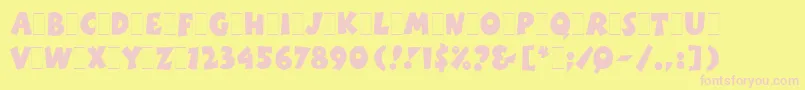 BoinkLetPlain.1.0 Font – Pink Fonts on Yellow Background