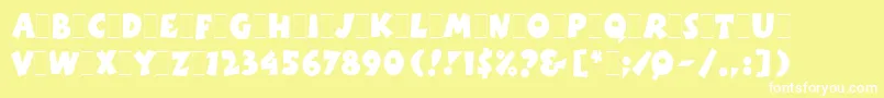BoinkLetPlain.1.0 Font – White Fonts on Yellow Background