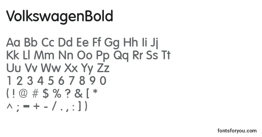 Schriftart VolkswagenBold – Alphabet, Zahlen, spezielle Symbole