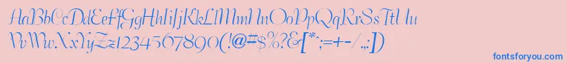 BertramdbNormal Font – Blue Fonts on Pink Background