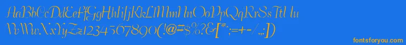 BertramdbNormal Font – Orange Fonts on Blue Background