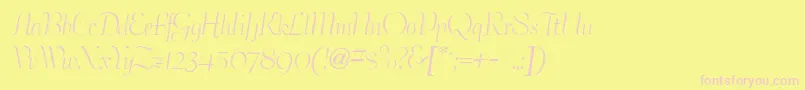 BertramdbNormal-Schriftart – Rosa Schriften auf gelbem Hintergrund