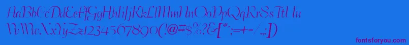 BertramdbNormal Font – Purple Fonts on Blue Background