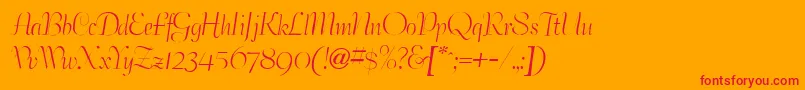 BertramdbNormal Font – Red Fonts on Orange Background