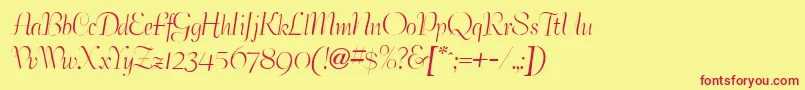 BertramdbNormal Font – Red Fonts on Yellow Background