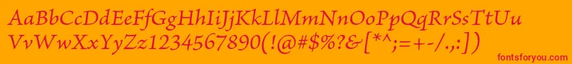 BriosoproItcapt Font – Red Fonts on Orange Background